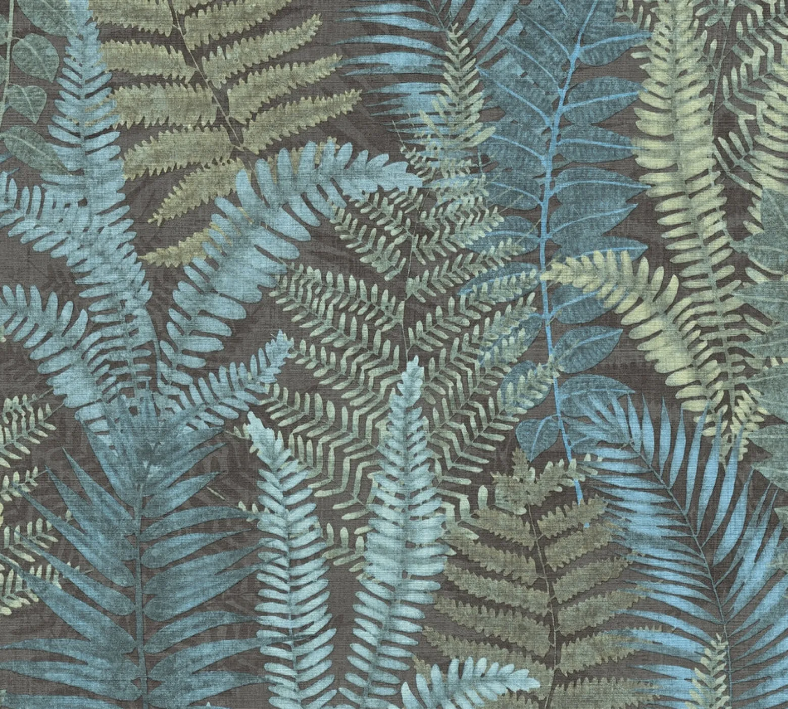 Vliestapete Blätter Aquarell Schwarz Grün 39347-3