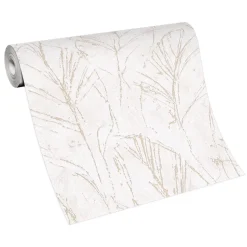 Vliestapete Blätter Beige Gold Metallic 10321-02
