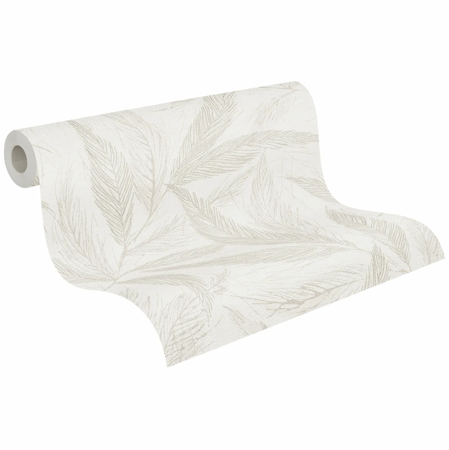 Vliestapete Blätter Beige Grau Silber Metallic 79096-2