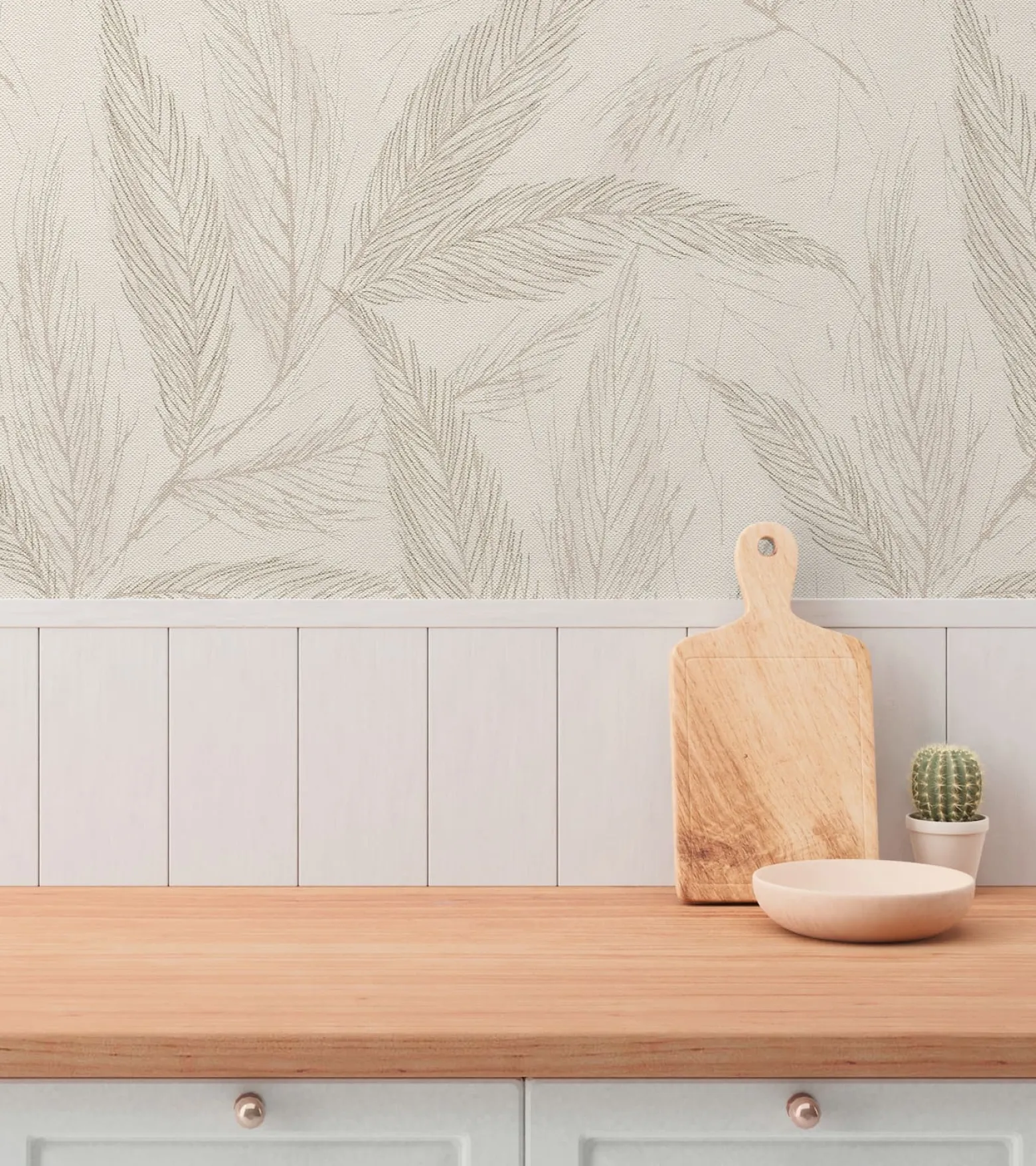 Vliestapete Blätter Beige Grau Silber Metallic 79096-2