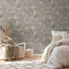 Vliestapete Blätter Beige Grau Silber Metallic 39340-2