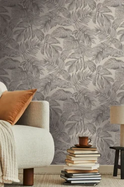 Vliestapete Blätter Beige Grau Silber Metallic 39340-2