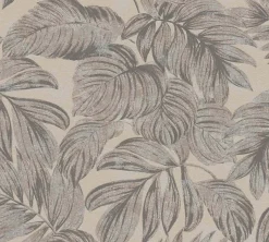 Vliestapete Blätter Beige Grau Silber Metallic 39340-2