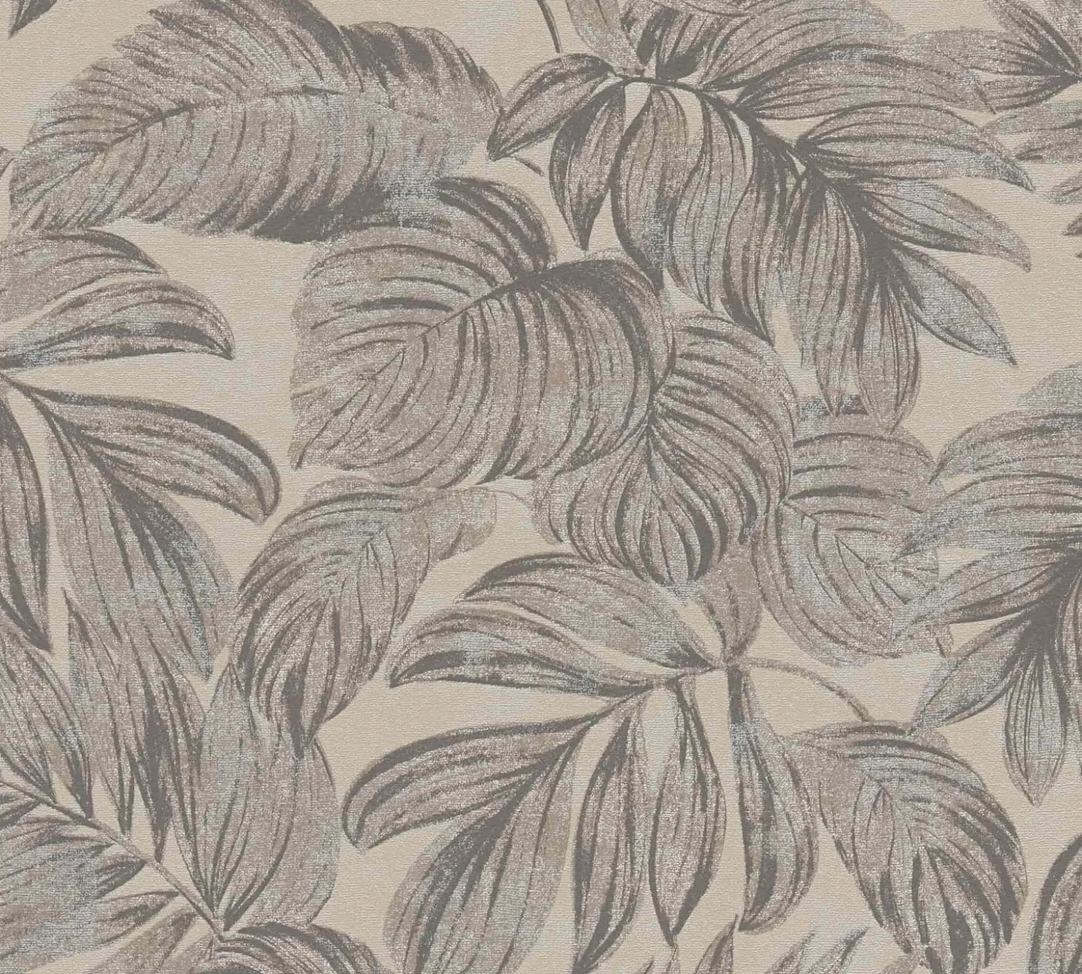 Vliestapete Blätter Beige Grau Silber Metallic 39340-2