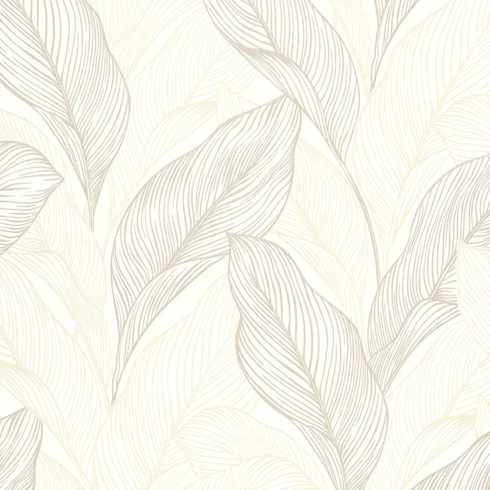 Vliestapete Blätter Beige Metallic Glitzer 10282-02