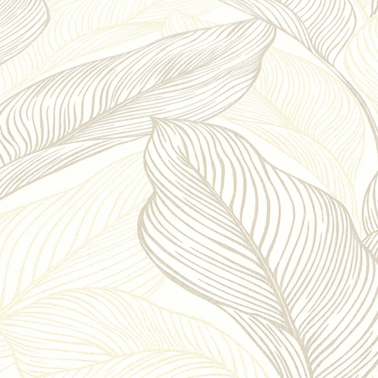 Vliestapete Blätter Beige Metallic Glitzer 10282-02
