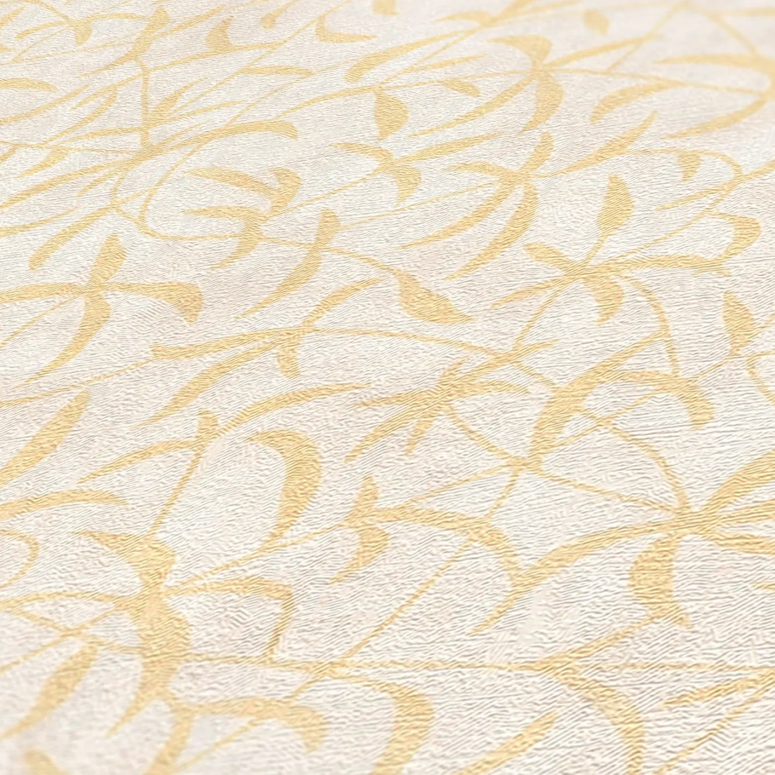 Vliestapete Blätter Betonoptik Creme Gelb 38920-4