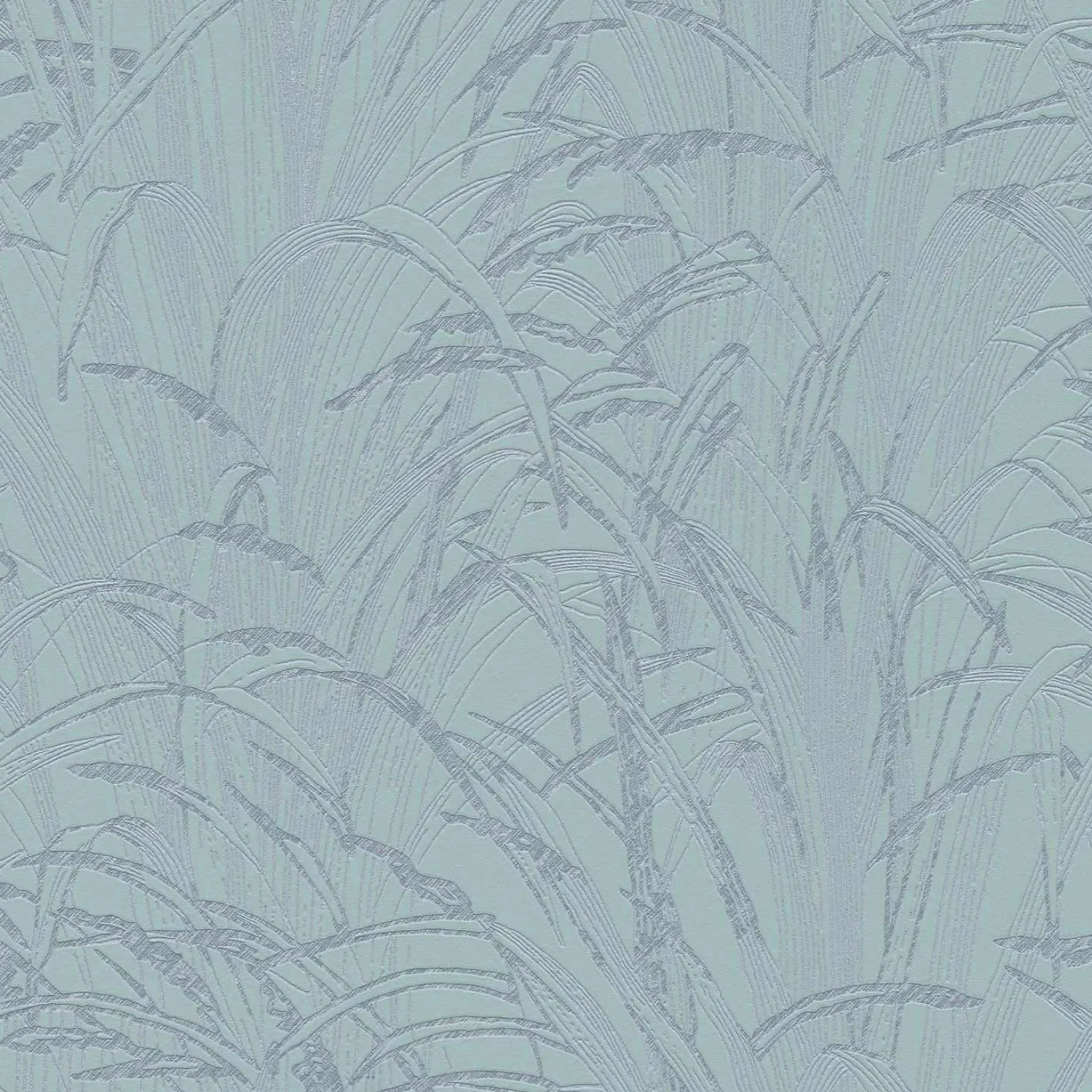 Vliestapete Blätter Blau Silber Metallic 38600-4