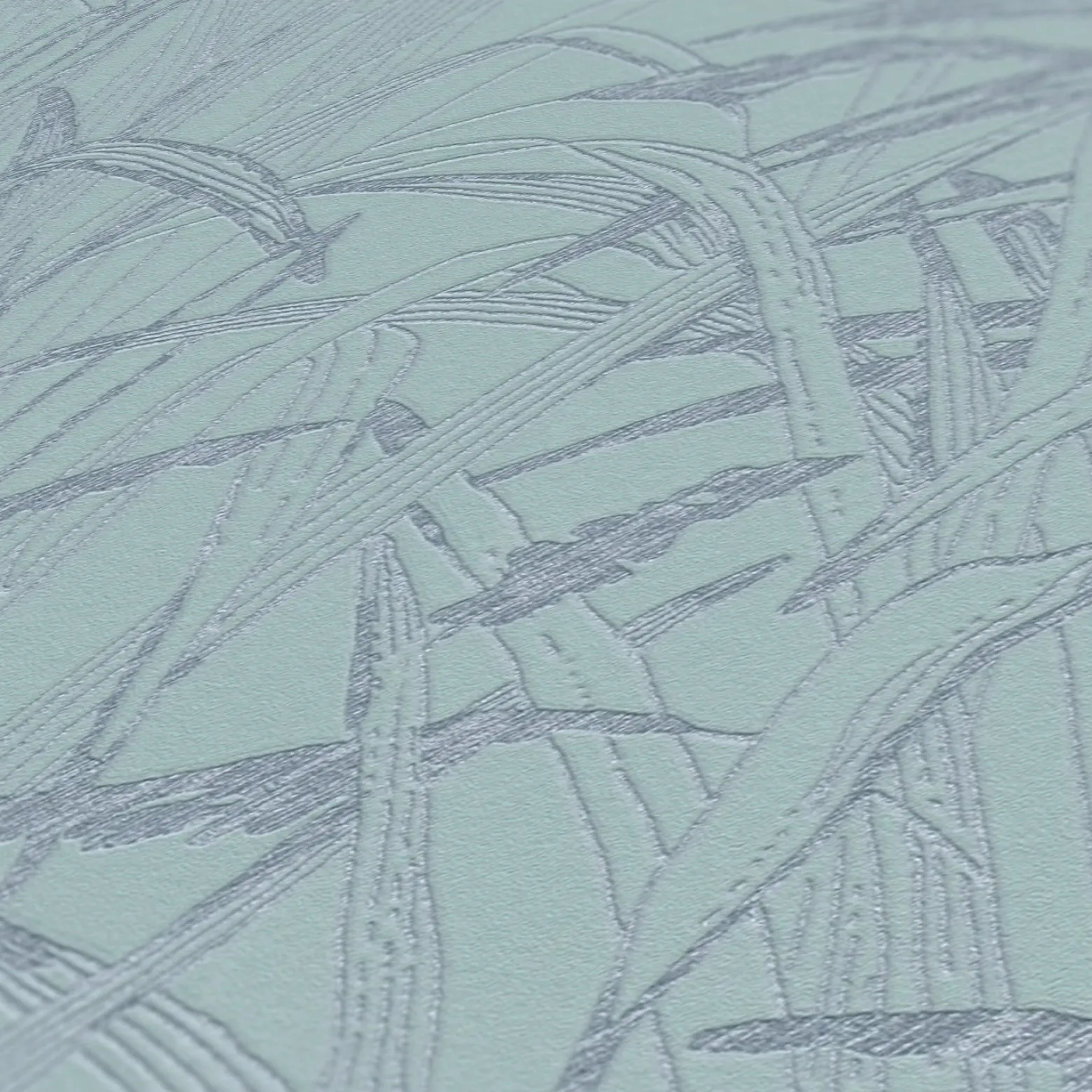 Vliestapete Blätter Blau Silber Metallic 38600-4