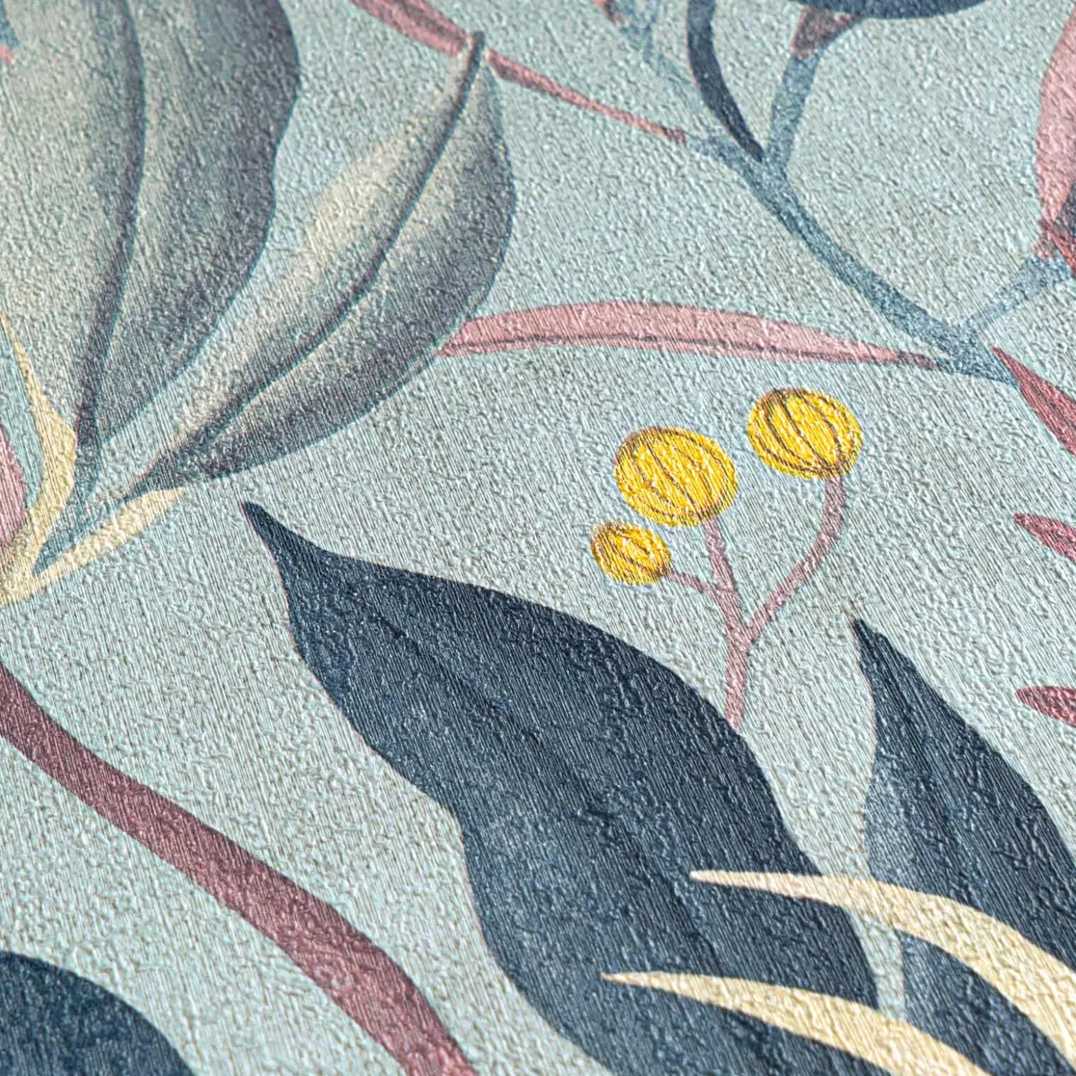 Vliestapete Blätter Blumen Floral Blau Lila 79062-1