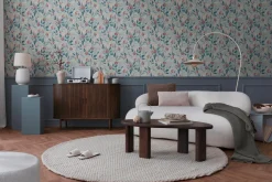 Vliestapete Blätter Blumen Floral Blau Lila 79062-1