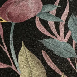 Vliestapete Blätter Blumen Schwarz Rosa Grün 79062-2