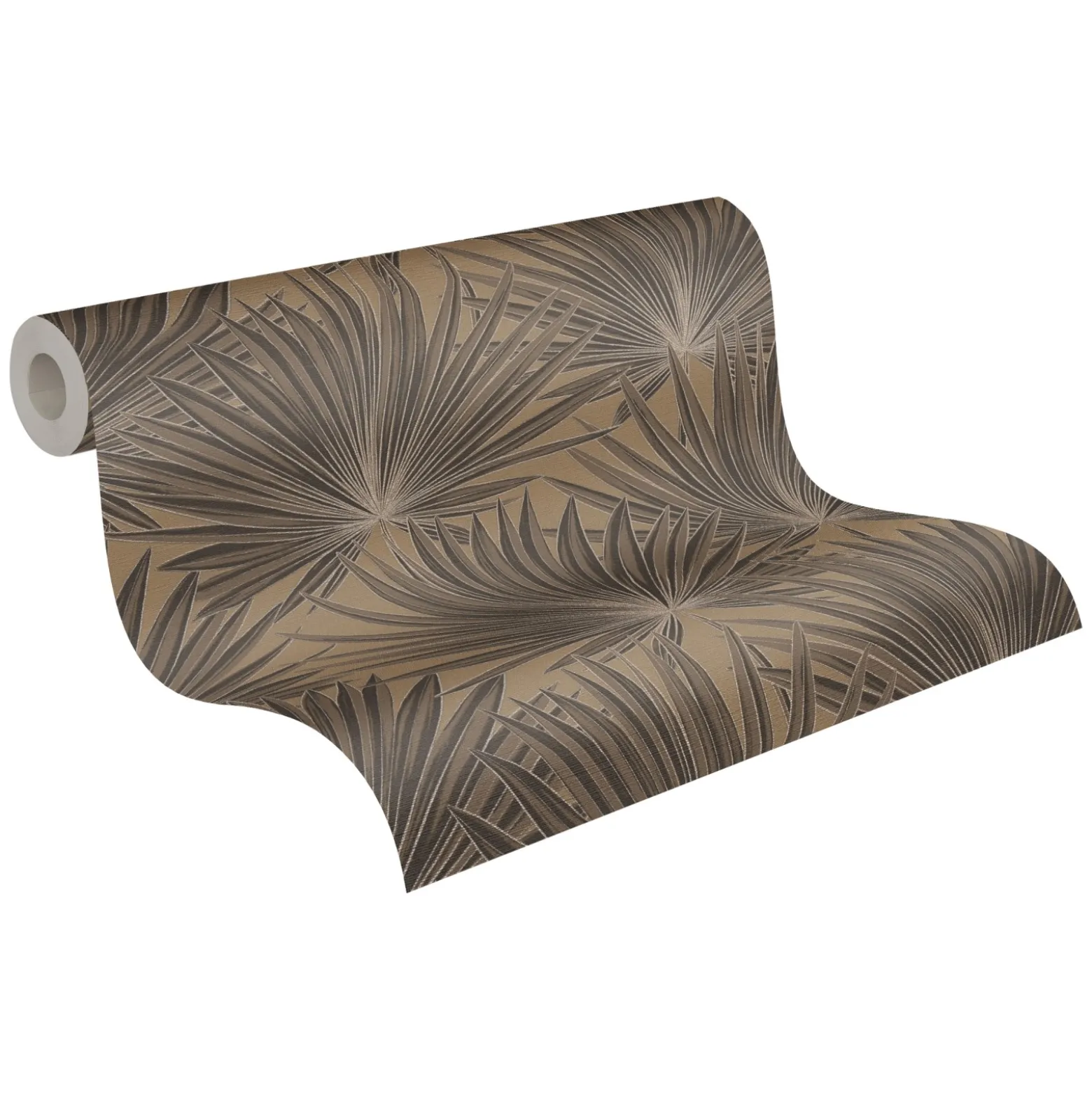 Vliestapete Blätter Braun Schwarz Gold Metallic 39090-4