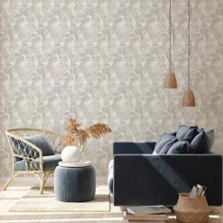 Vliestapete Blätter creme braun 37396-2