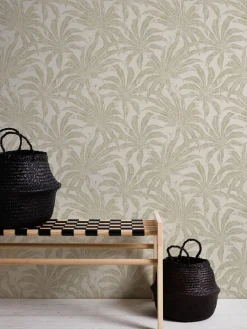 Vliestapete Blätter Creme Gold Silber Metallic 39501-5