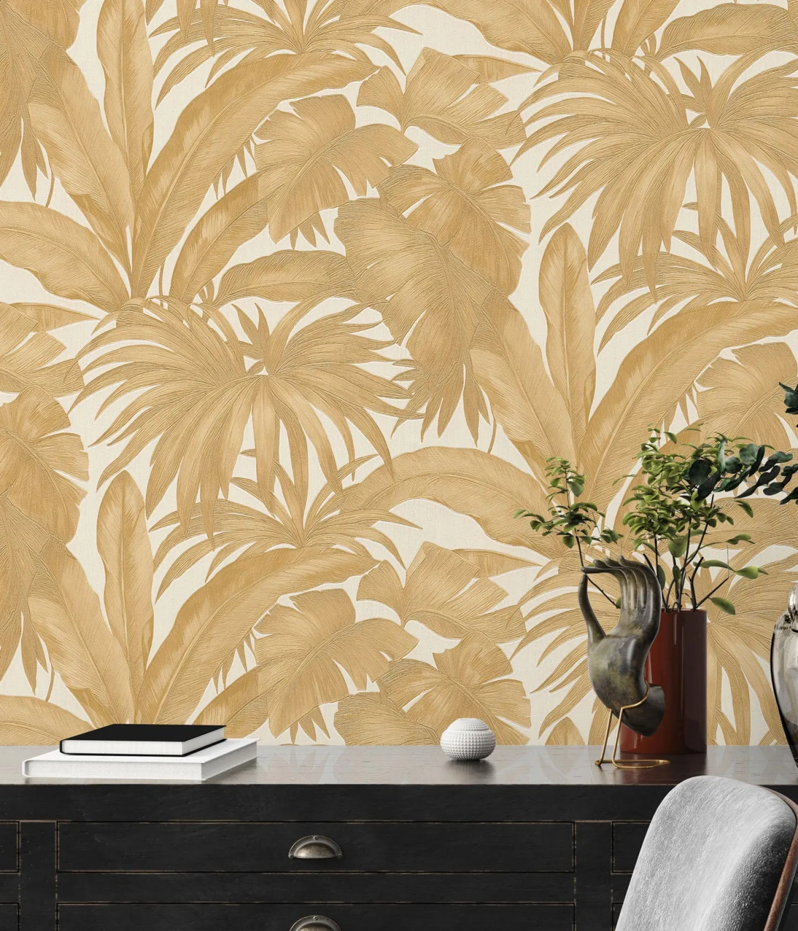 Vliestapete Blätter creme gold Versace 96240-4
