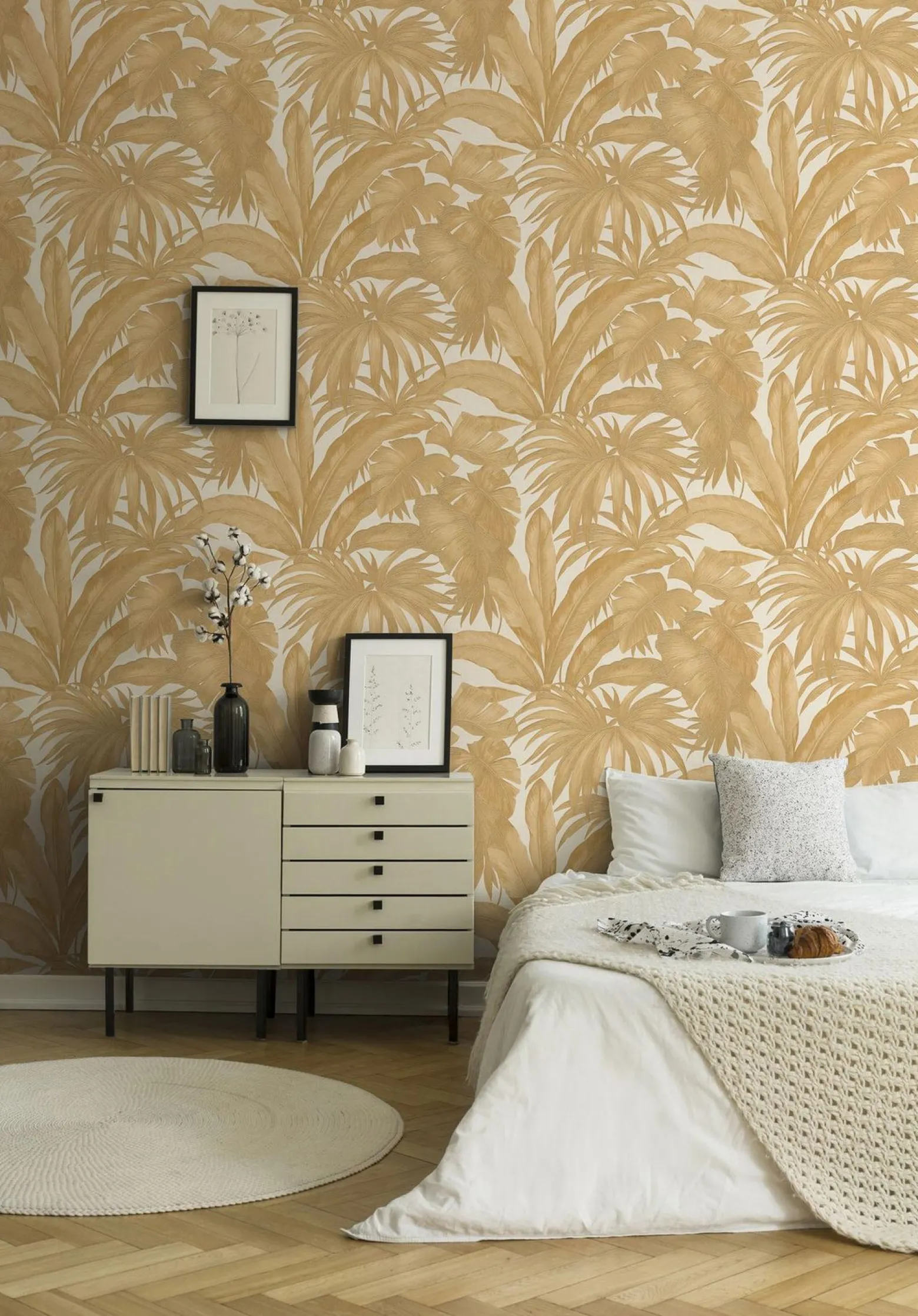 Vliestapete Blätter creme gold Versace 96240-4