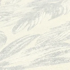 Vliestapete Blätter Creme Grau Silber Metallic 39340-3
