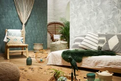 Vliestapete Blätter creme grün 37396-4