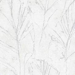 Vliestapete Blätter Creme Silber Metallic 10321-31