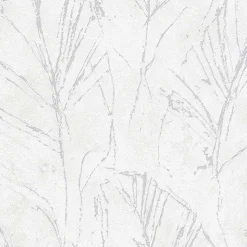Vliestapete Blätter Creme Silber Metallic 10321-31