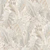 Vliestapete Blätter Dschungel Creme Grau Beige A58402