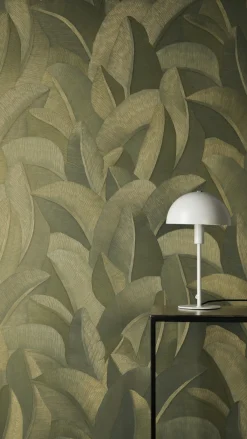 Vliestapete Blätter Dschungel Grün Gold Metallic 79039-4