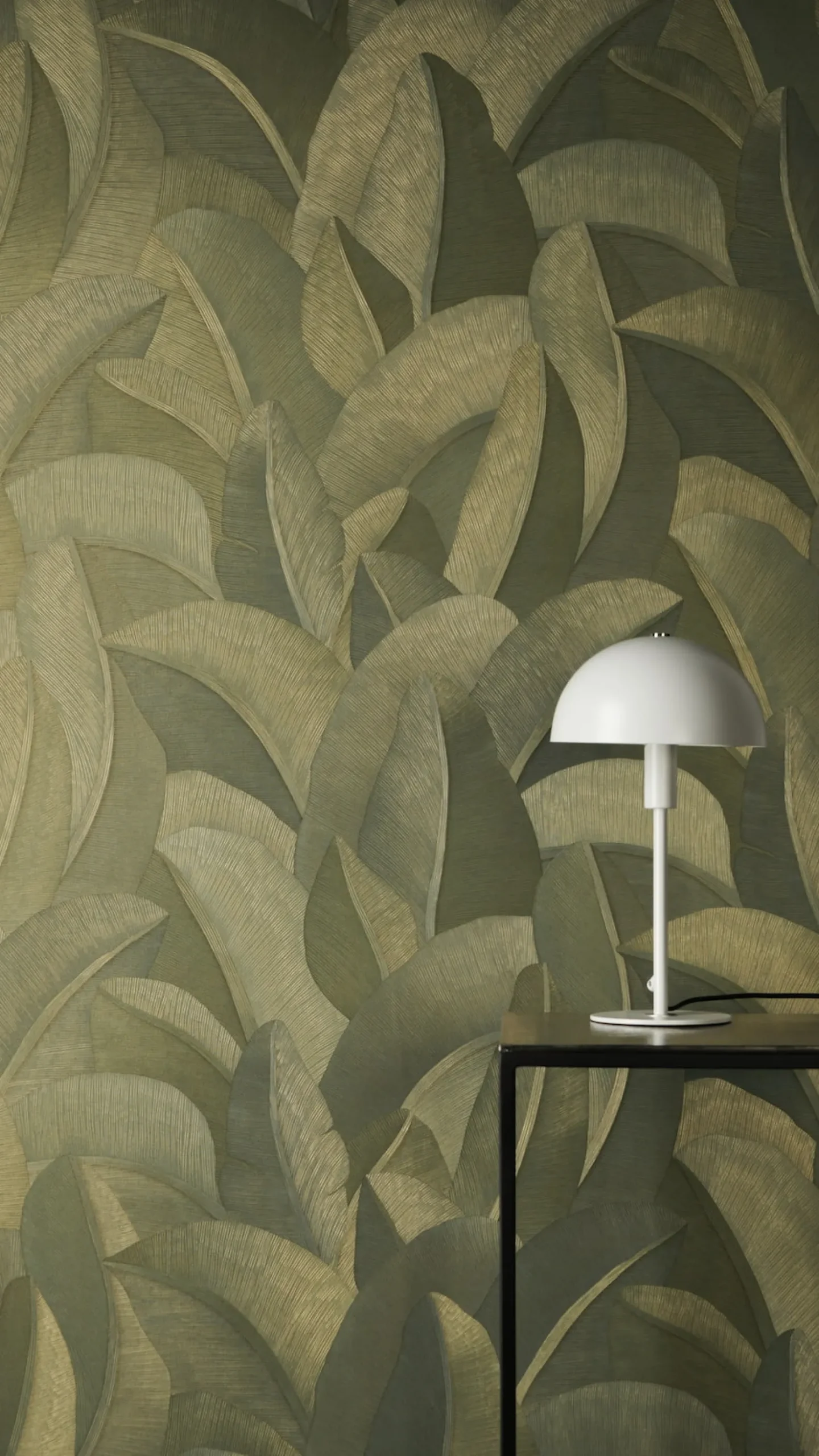 Vliestapete Blätter Dschungel Grün Gold Metallic 79039-4