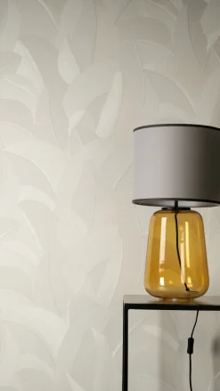 Vliestapete Blätter Dschungel Grau Weiß Metallic 79039-6