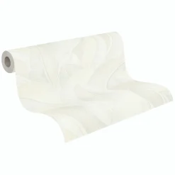 Vliestapete Blätter Dschungel Grau Weiß Metallic 79039-6