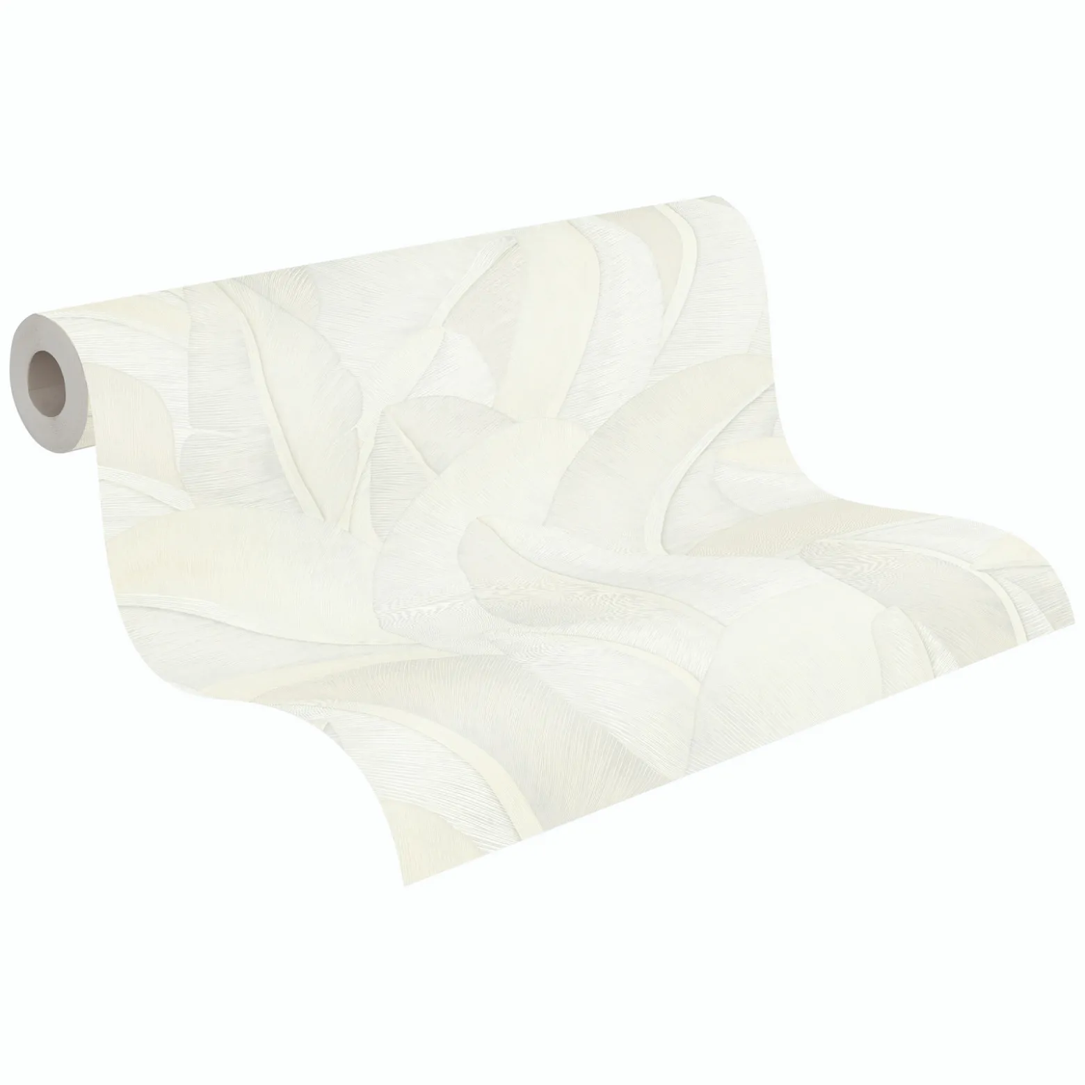 Vliestapete Blätter Dschungel Grau Weiß Metallic 79039-6
