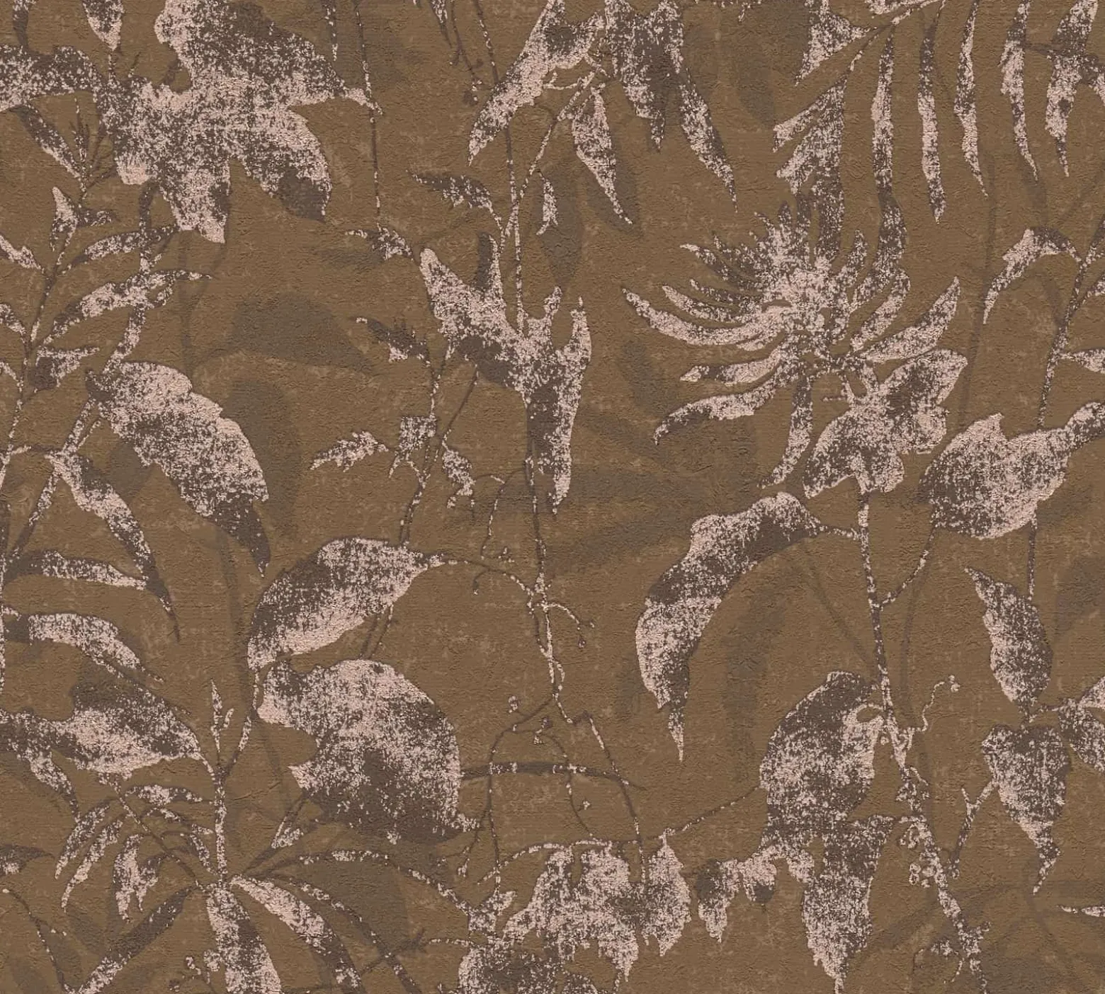 Vliestapete Blätter Dschungel Braun Beige Metallic 78203-4