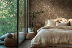 Vliestapete Blätter Dschungel Braun Beige Metallic 78203-4