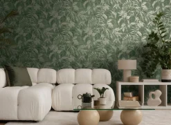 Vliestapete Blätter Dschungel Grün Gold Metallic 78203-6