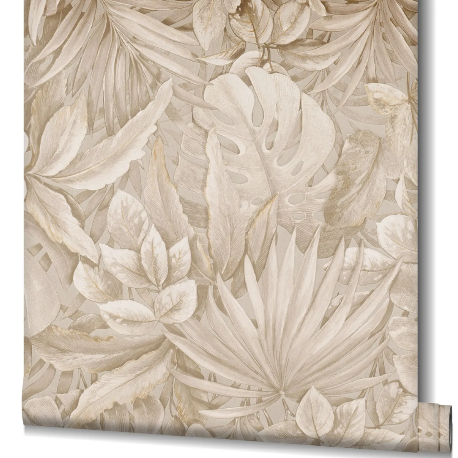Vliestapete Blätter Dschungel Floral beige braun 33307
