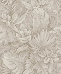 Vliestapete Blätter Dschungel Floral beige braun 33307