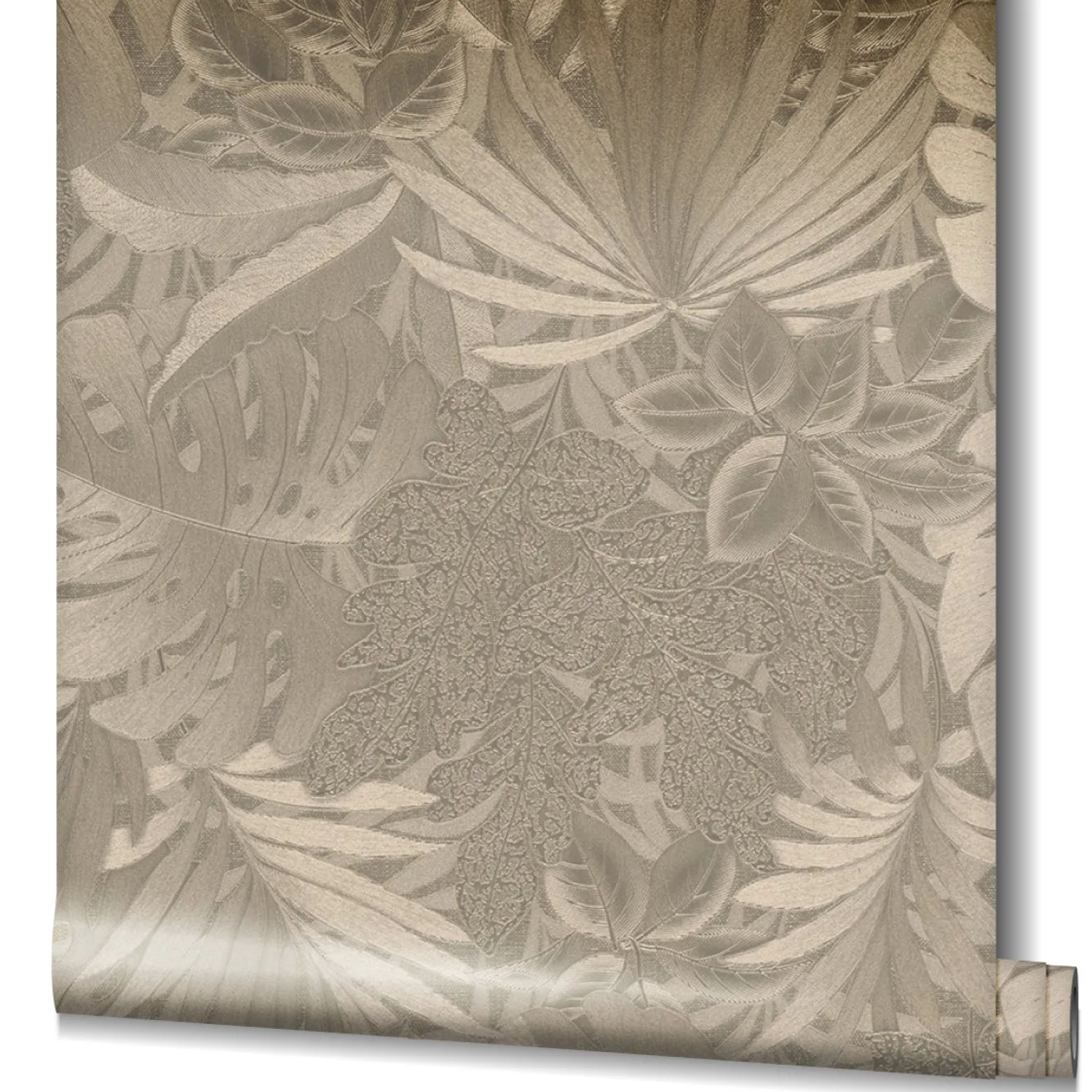 Vliestapete Blätter Dschungel Metallic gold 33303
