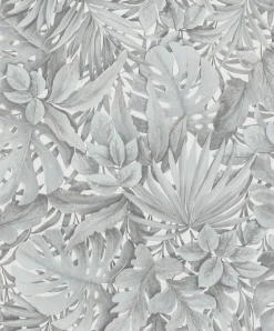Vliestapete Blätter Dschungel Floral grau-blau 33306