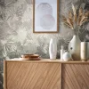 Vliestapete Blätter Dschungel Metallic platin-silber 33302