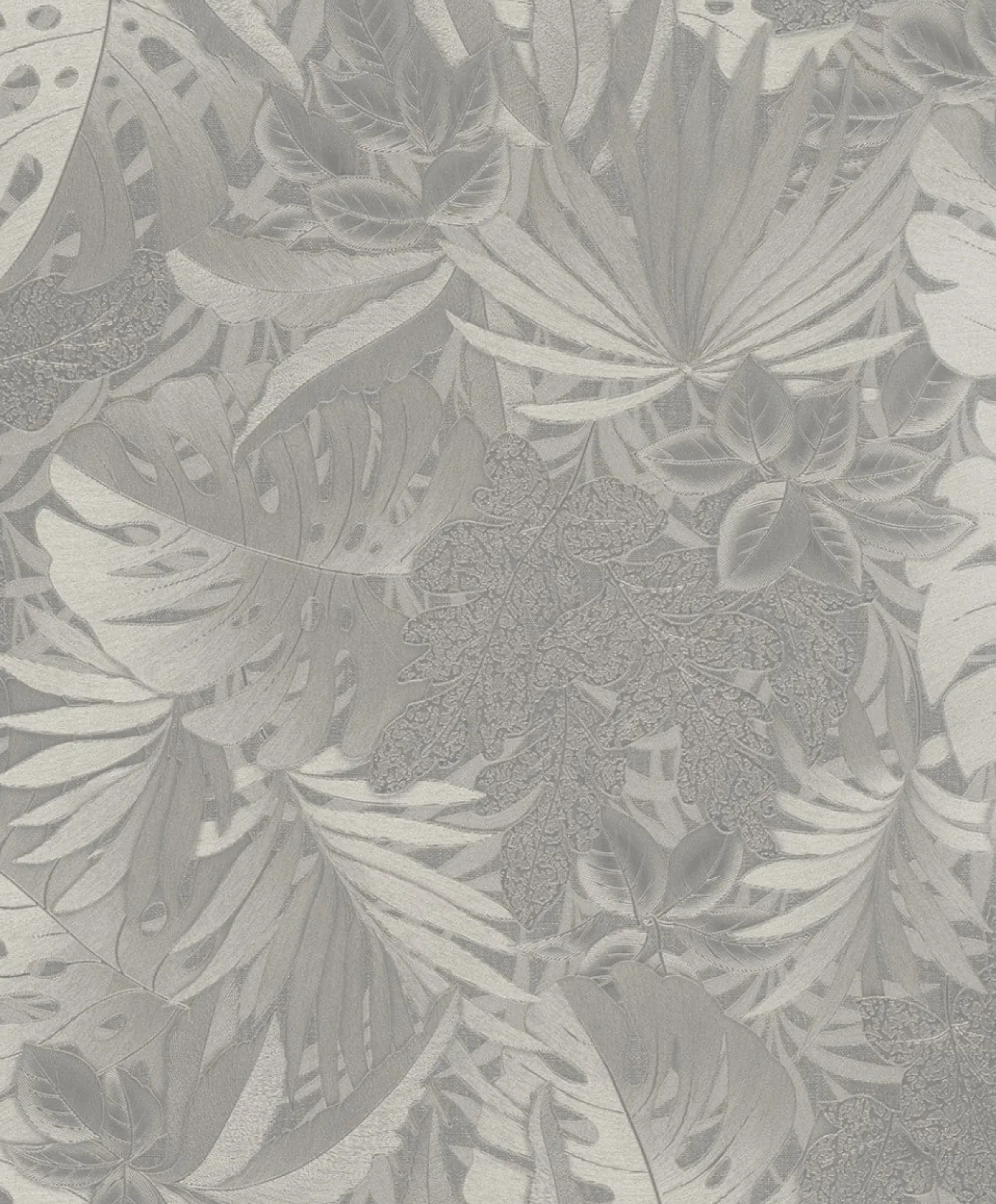 Vliestapete Blätter Dschungel Metallic platin-silber 33302