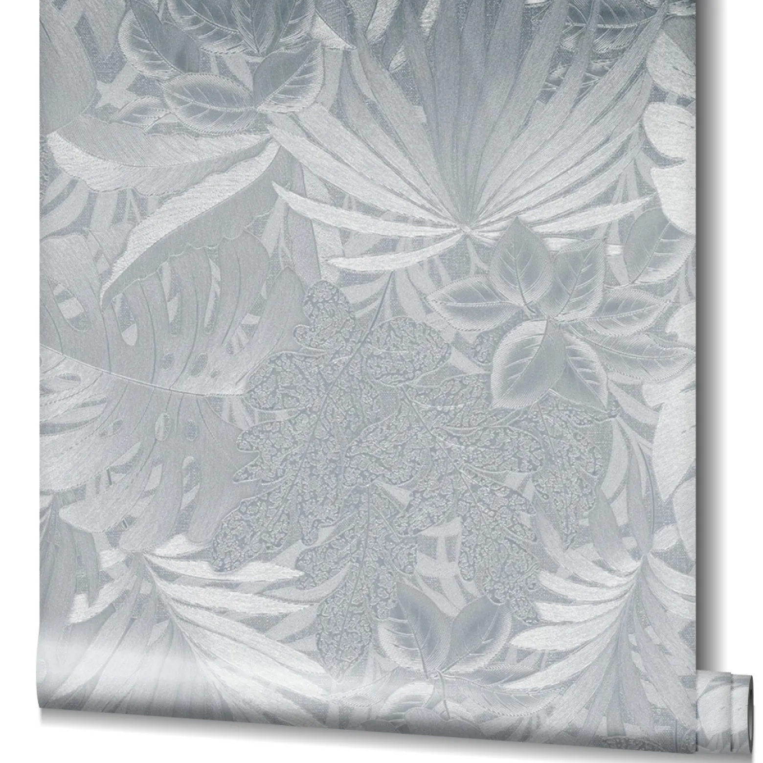 Vliestapete Blätter Dschungel Metallic silber 33301