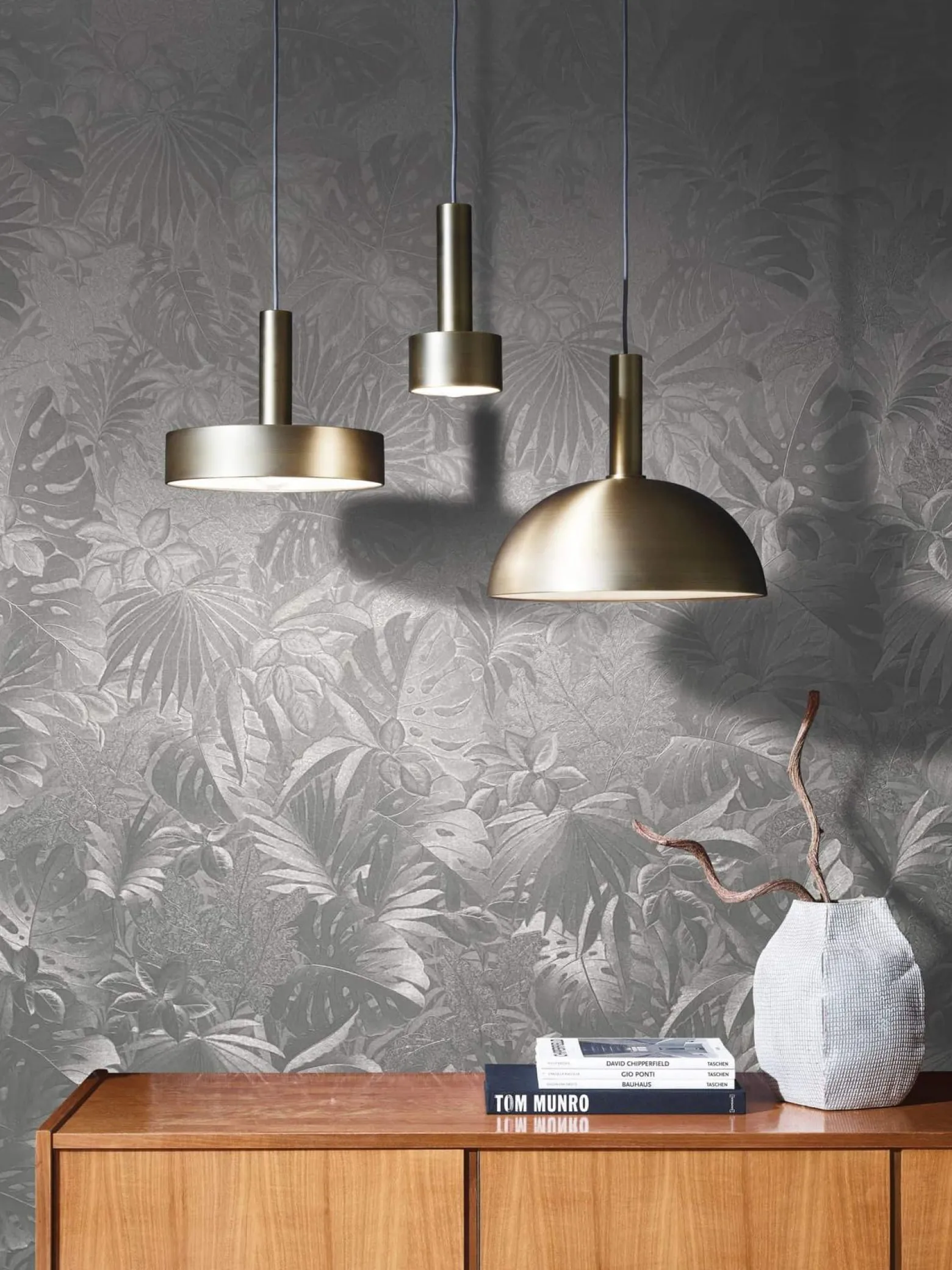 Vliestapete Blätter Dschungel Metallic silber 33301