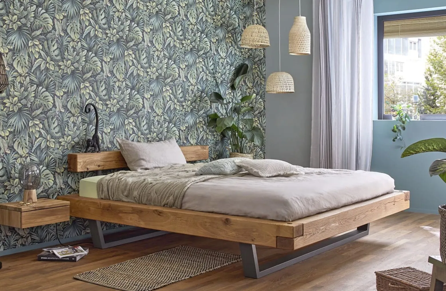 Vliestapete Blätter Dschungel Floral grün schwarz 33304