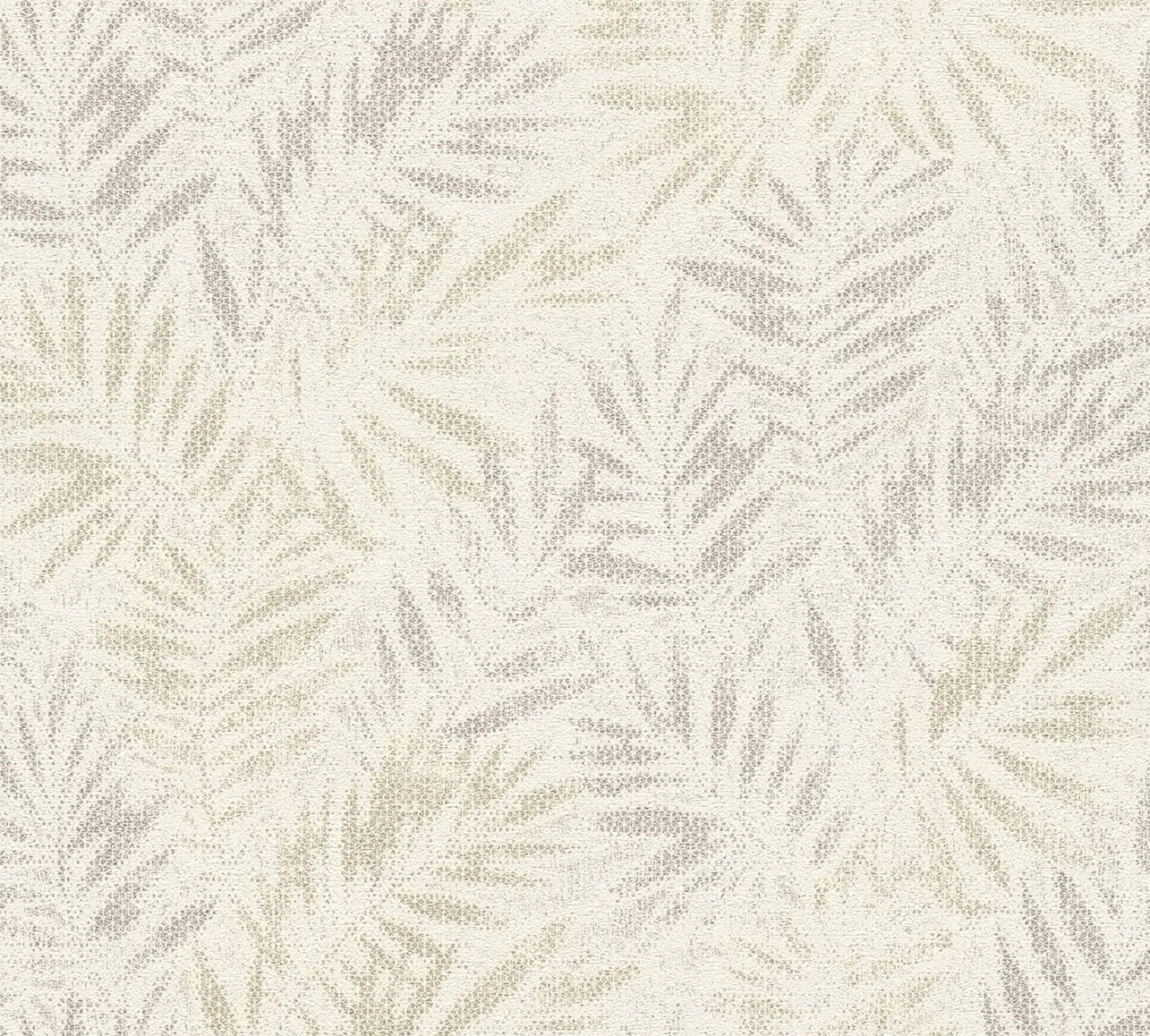Vliestapete Blätter Farne Metallic Creme Silber 39120-2
