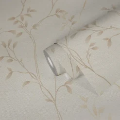 Vliestapete Blätter Floral Aquarell Beige Braun 39767-1
