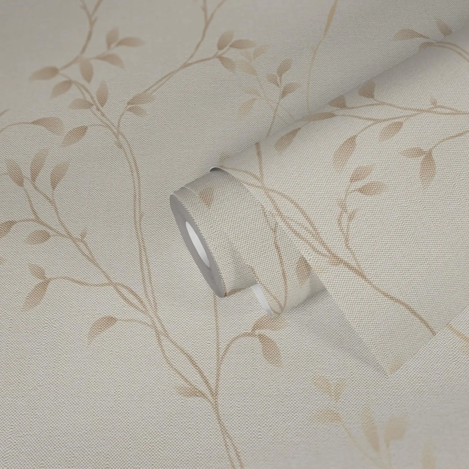 Vliestapete Blätter Floral Aquarell Beige Braun 39767-1