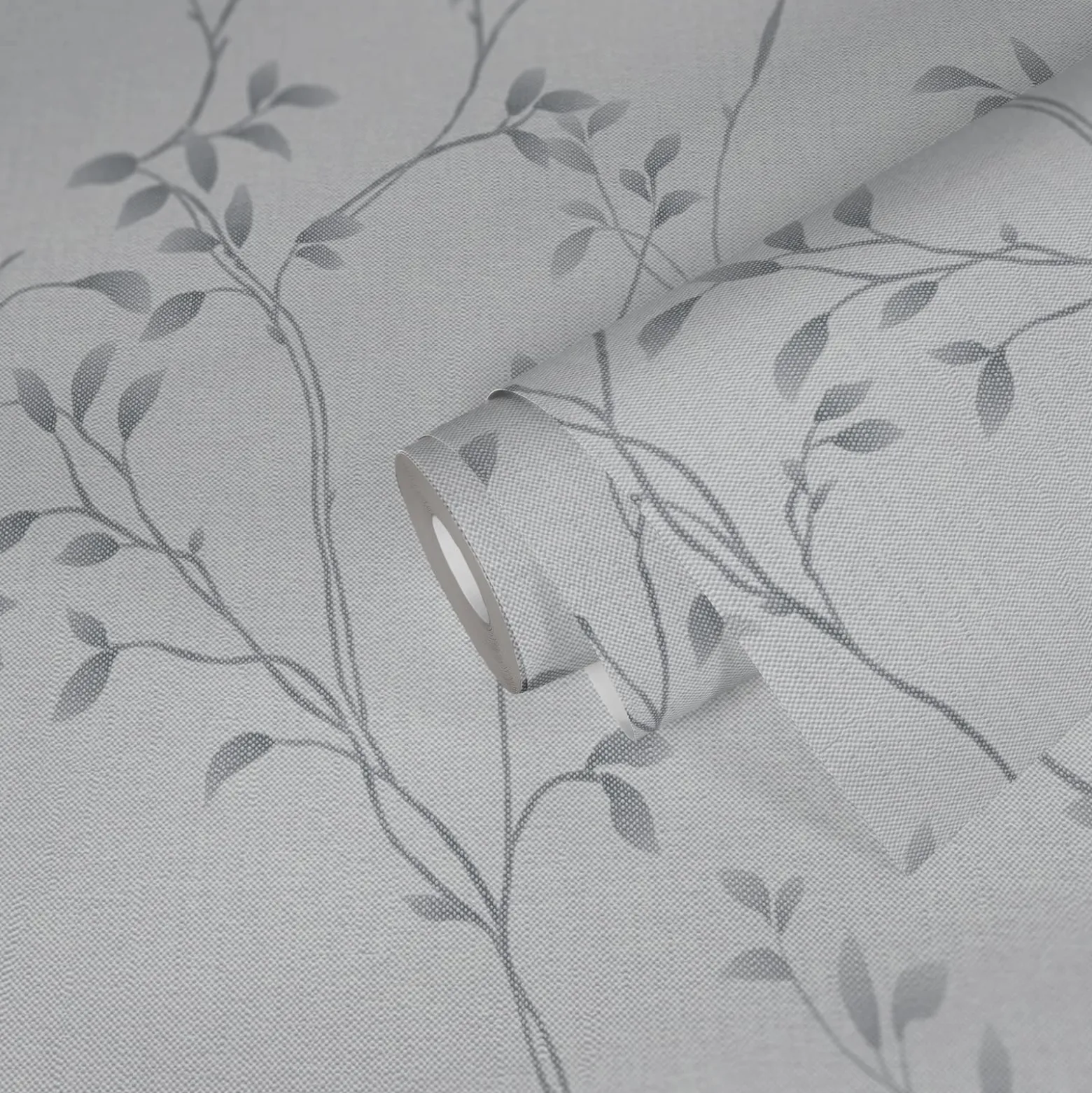 Vliestapete Blätter Floral Aquarell Hellgrau 39767-4