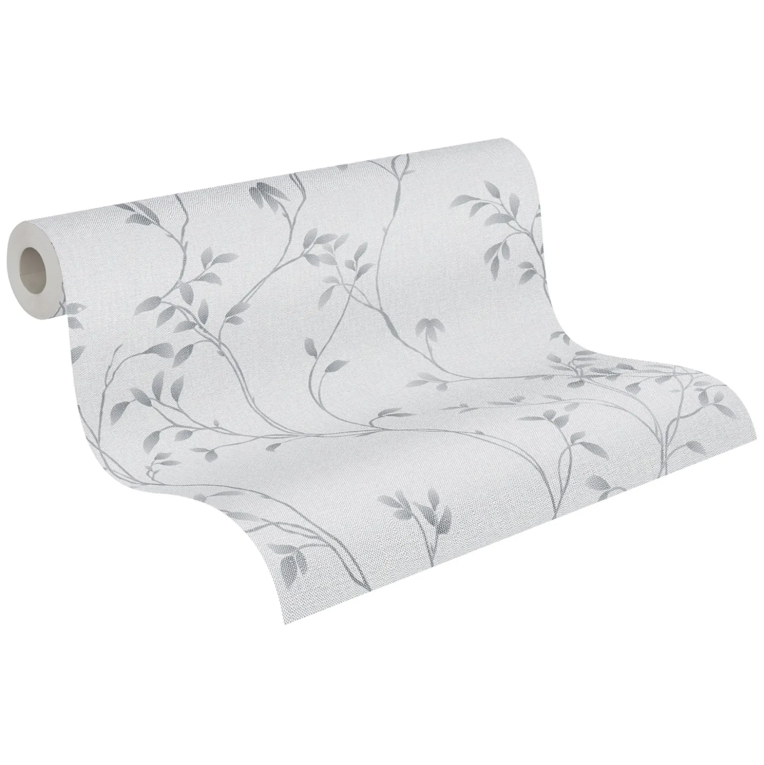 Vliestapete Blätter Floral Aquarell Hellgrau 39767-4