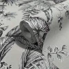 Vliestapete Blätter Floral Beige Schwarz Weiß 82338