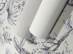Vliestapete Blätter Floral Beige Schwarz Weiß 82338
